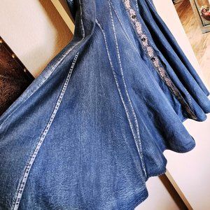 Beautiful Denim Panel Maxi Dress